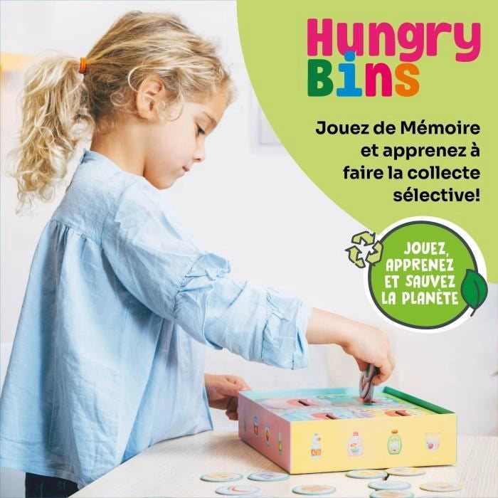 Giochi educativi - GEOMAG - Hungry Bins - Raccolta differenziata - Imparare a conoscere i rifiuti - Associazione per colore