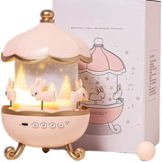 Trade Shop - Luce Notturna Per Bambini Proiettore Cielo Forma Coniglio A Led Con Rotazione Altoparlante -