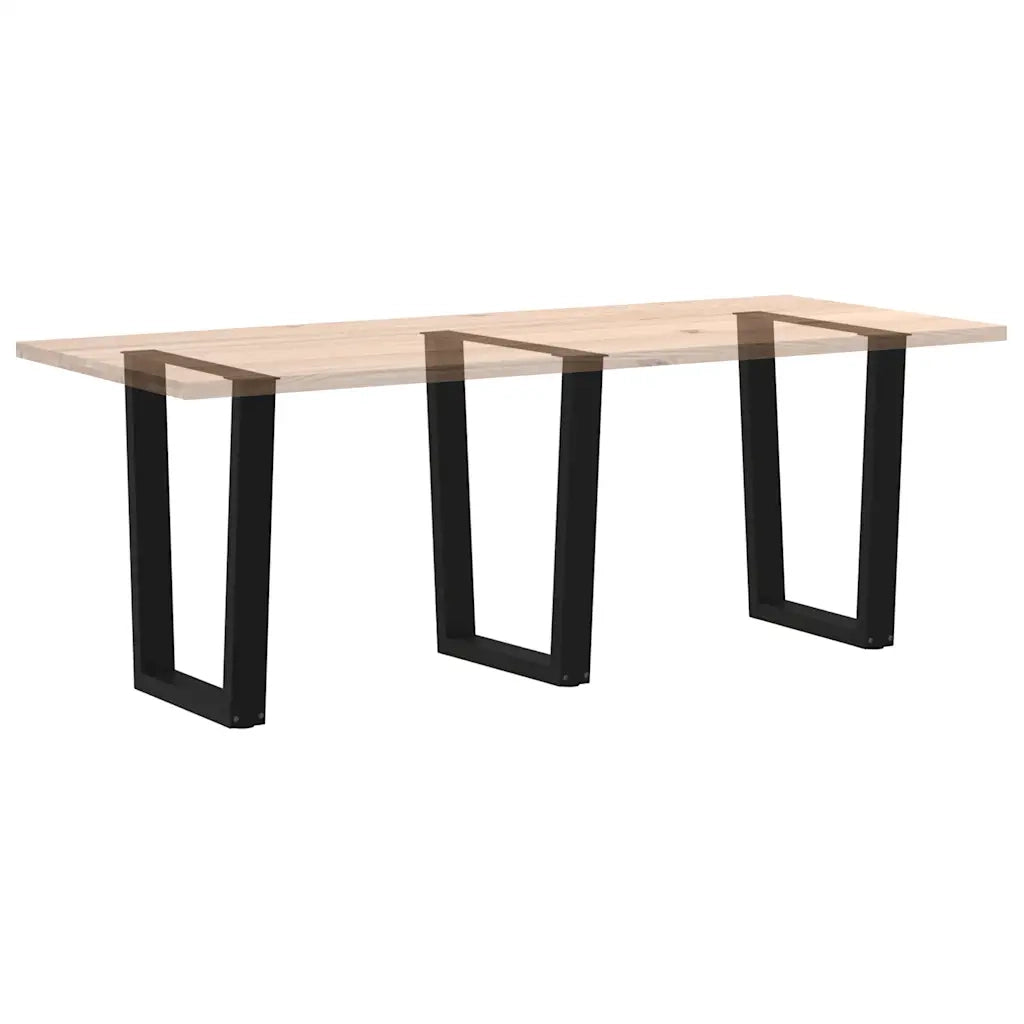 vidaXL Gambe per tavolo da pranzo a forma di V 3 pz nere 70x(72-73,3) cm in acciaio