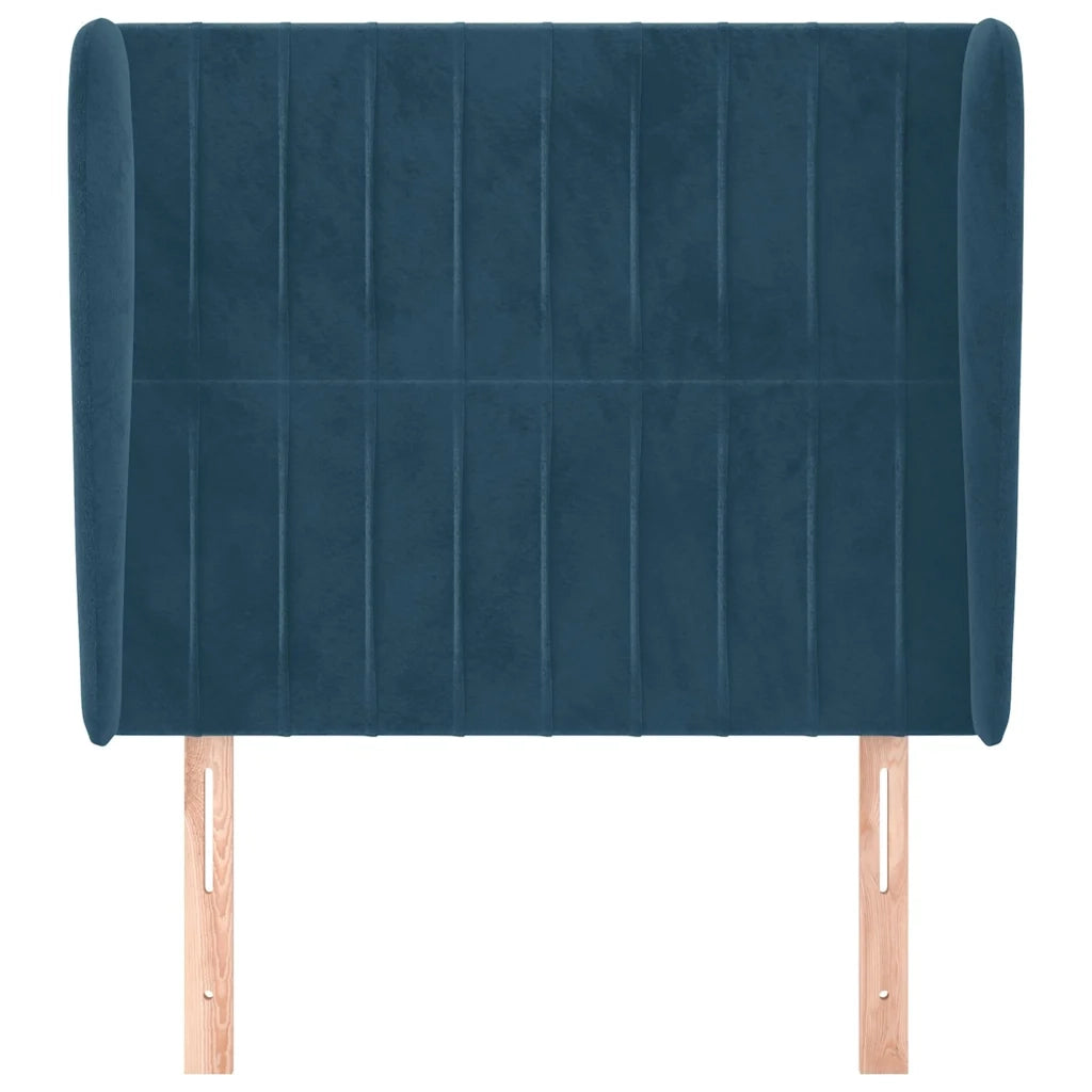 Testiera ad Orecchio-Testata con Orecchie Blu Scuro 103x23x118/128 cm in Velluto 904707