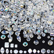 Set di Facce e Baccelli in Vetro da 600 pezzi per lavori di decorazione e artigianato con scatola di conservazione