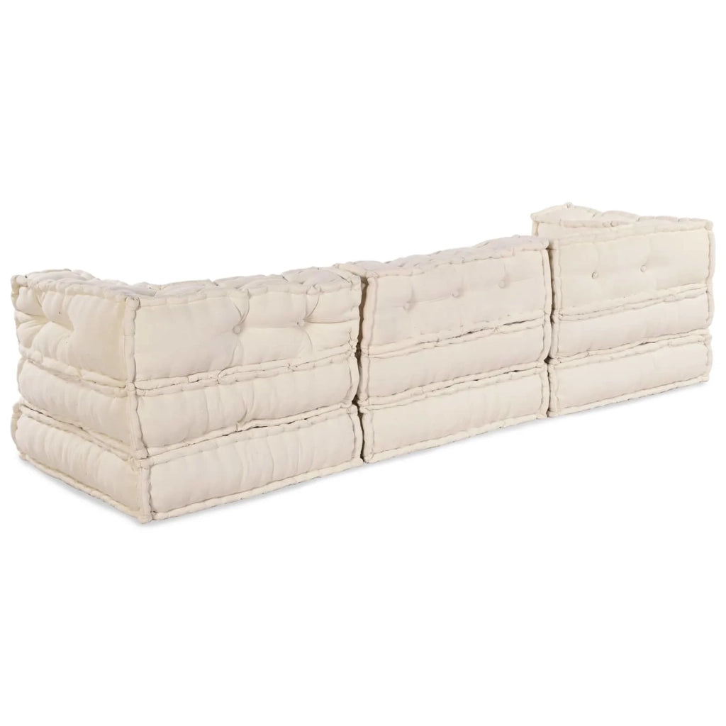 Unità di Divano Modulare 3 pcs Crema Tessuto 3315062
