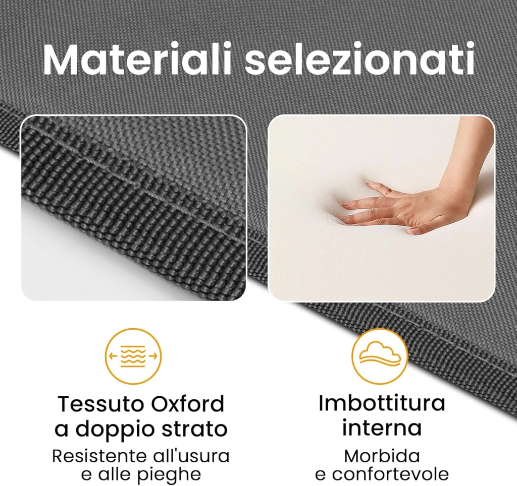 Set di 2 Lettino da Spiaggia Prendisole Pieghevole, Schienale Regolabile in 3 Angolazioni, con Poggiatesta, Sdraio da Spiaggia, in Oxford e Metallo, Grigio Scuro