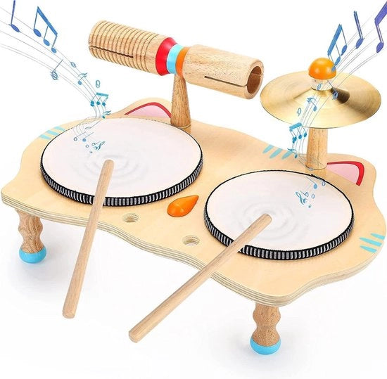 Drumset per Bambini - Strumento a Percussione per Bambini - Apprendimento della Batteria - Drumset Junior - Strumento Musicale per Bambini