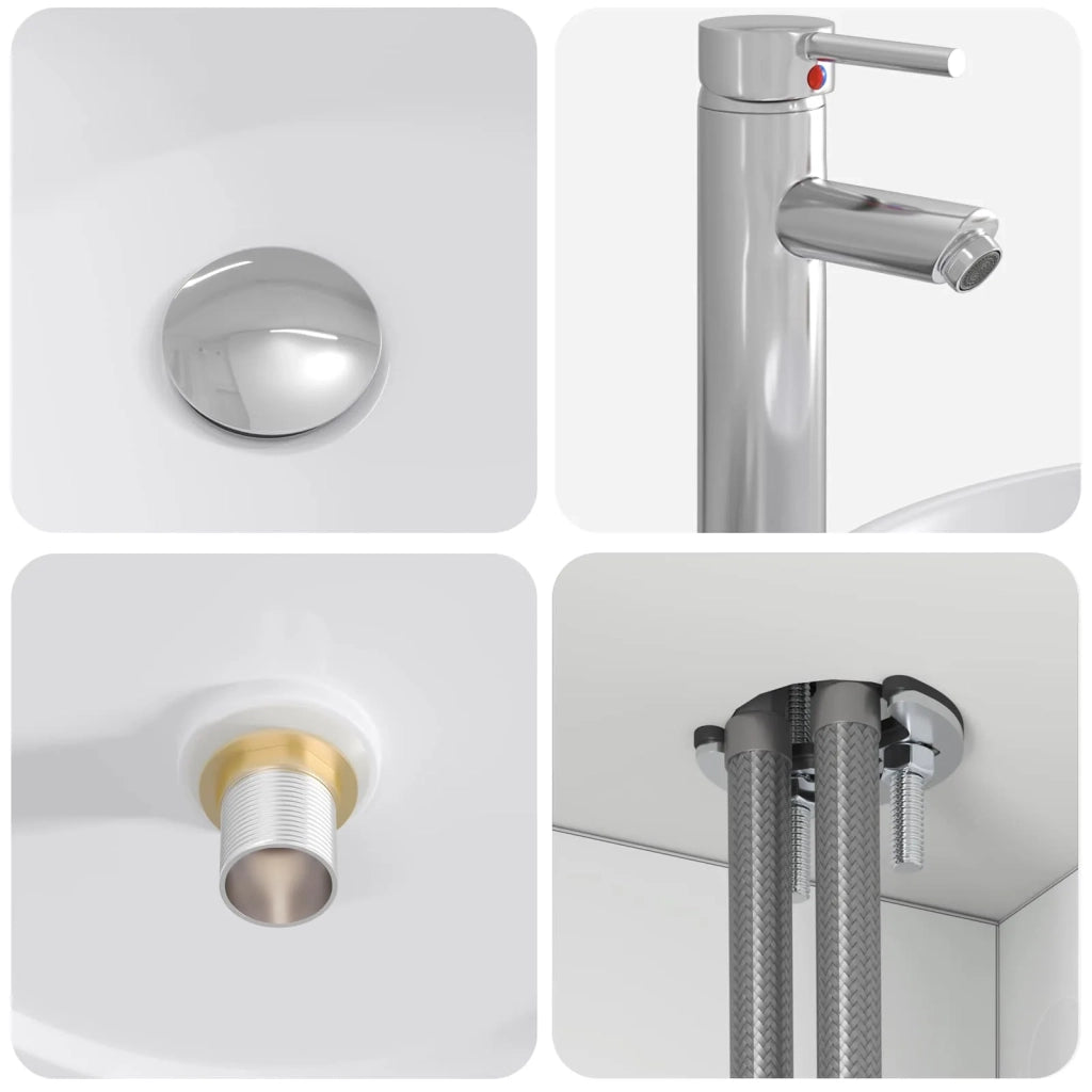 Set di mobili per il bagno 2 pz Bianco Lucido 3404078