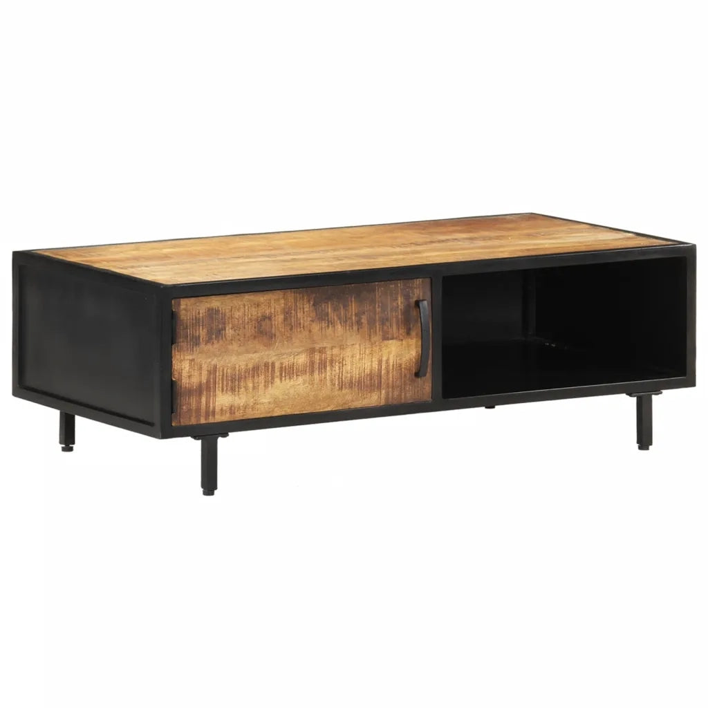 Tavolino da Salotto-Tavolino da soggiorno-Tavolo 105x50x35 cm in Legno di Mango Grezzo