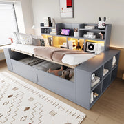 divano letto multifunzione mdf grigio 230 x 110 cm