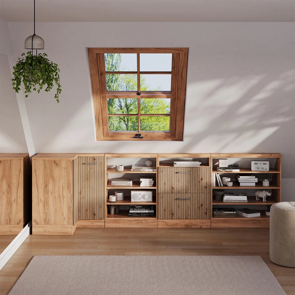 Mobile sottotetto Mobile angolare Rion Rovere artigianale/Rovere dorato 75.6 x 83.8 cm con 1 porta Vicco