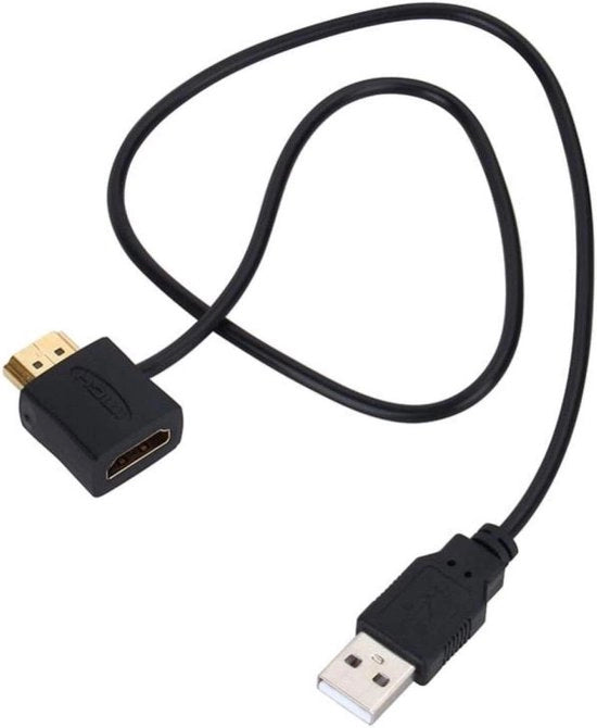 Adattatore HDMI maschio a femmina - Supporta 480p 720p-1080i-1080p 1440i 1440p 2160i 2160p - TV 3D - 50cm Cavo di alimentazione USB 2.0.