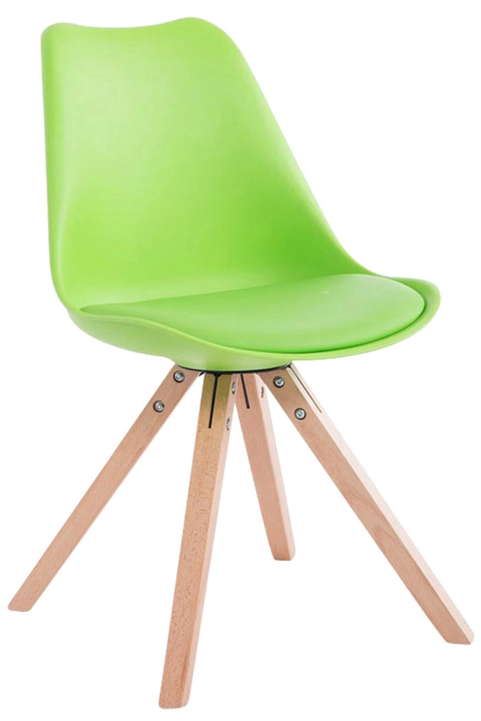 Sedia Toulouse in similpelle gambe quadrate verde,natura