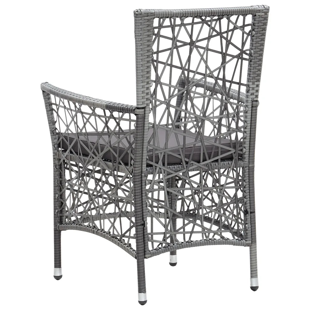 Set da Pranzo da Giardino 7 pz in Polyrattan Grigio cod mxl 35559