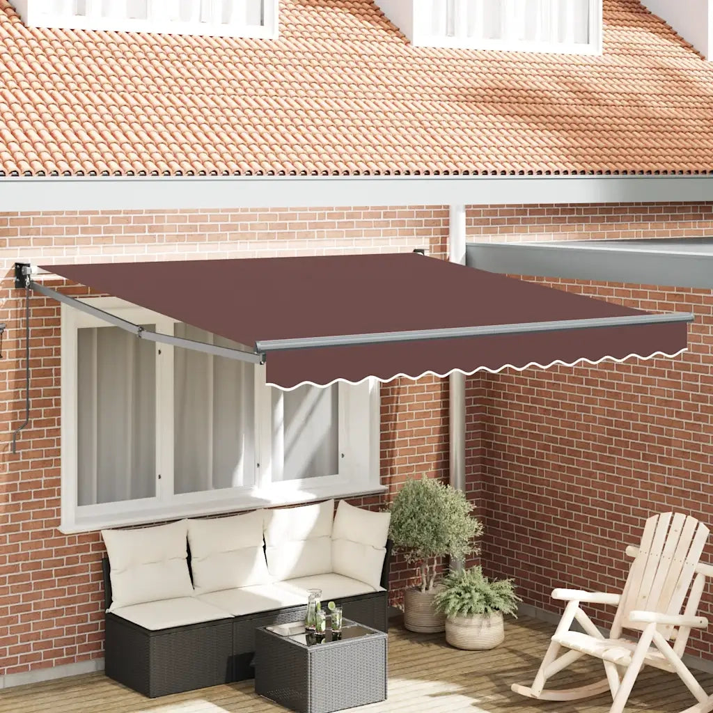 Tenda Sole Retrattile Manuale-Tenda parasole per balcone 300x250 cm Marrone 181495