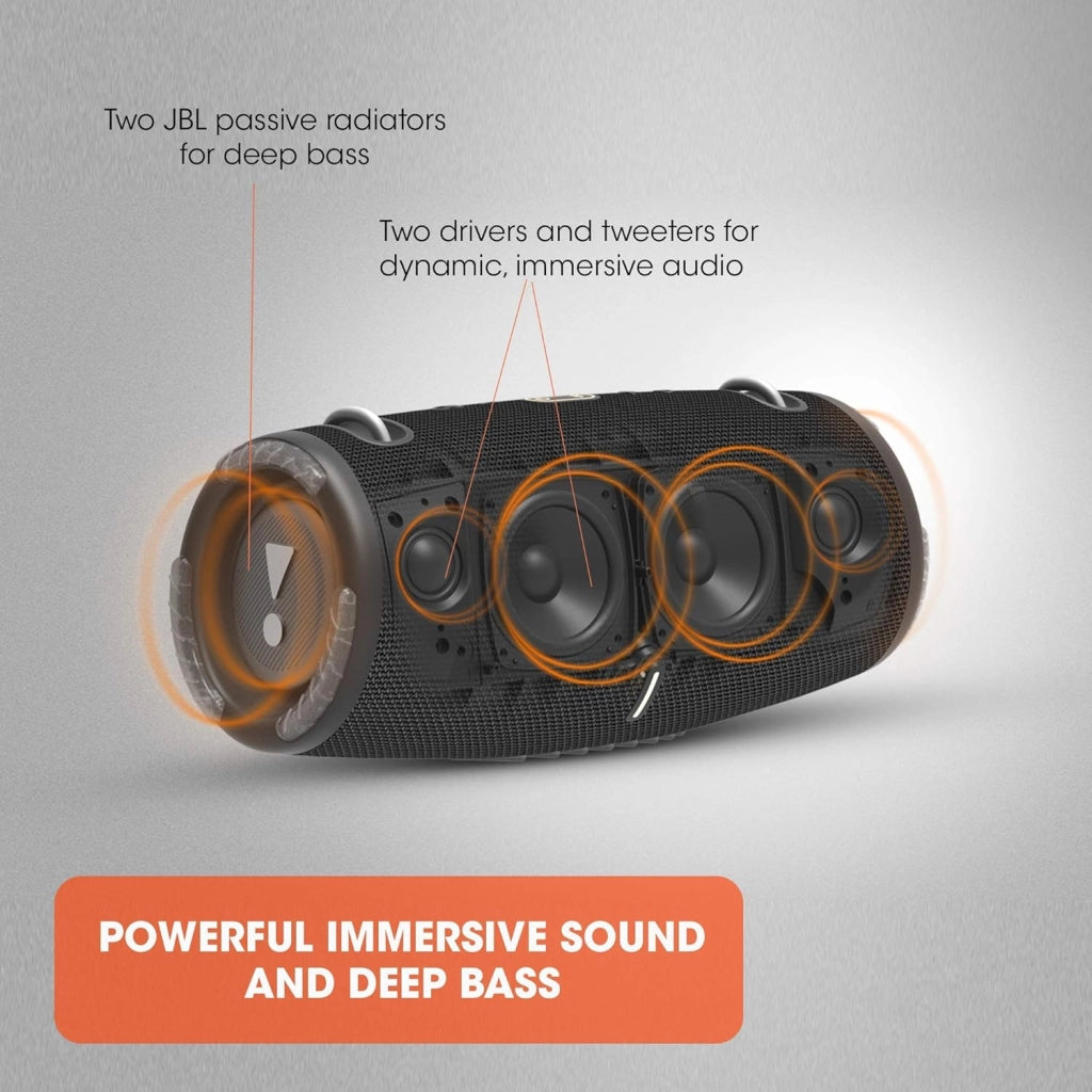 Xtreme 3 - Altoparlante impermeabile portatile wireless con Bluetooth con cavo di ricarica, in nero