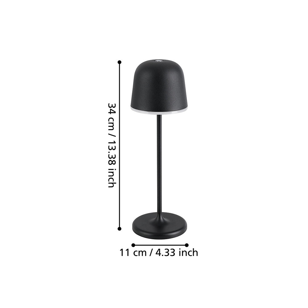 Lampada Esterno Moderna Mannera Alluminio Nero Policarbonato Bianco Led