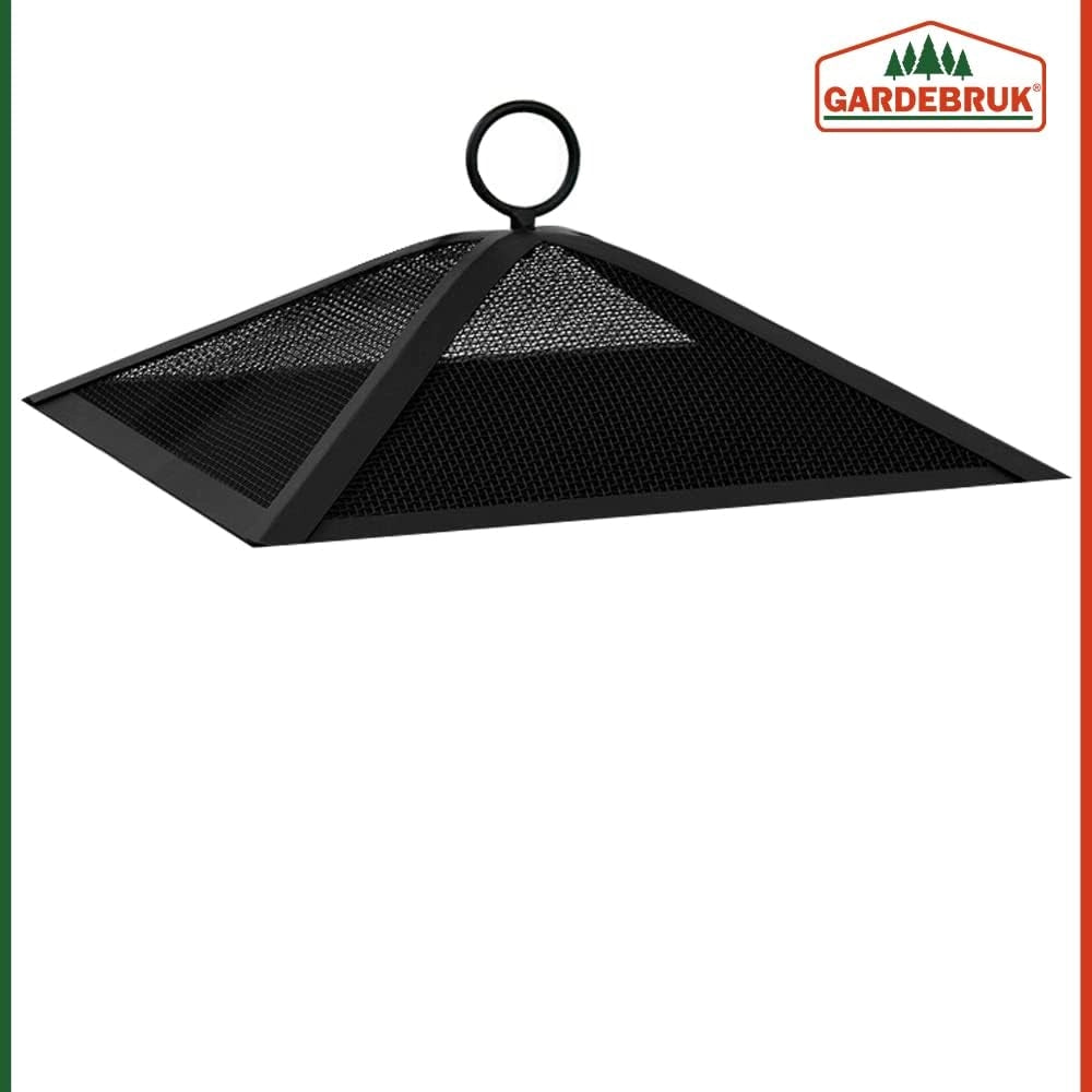 Deuba Braciere da Esterno Quadrato 45x45cm Parascintille Attizzatoio Ciotola da Fuoco Bracieri