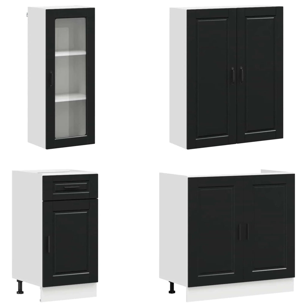 Unità Cucina PORTO 8 pcs Nero Legno ingegnerizzato 3438422