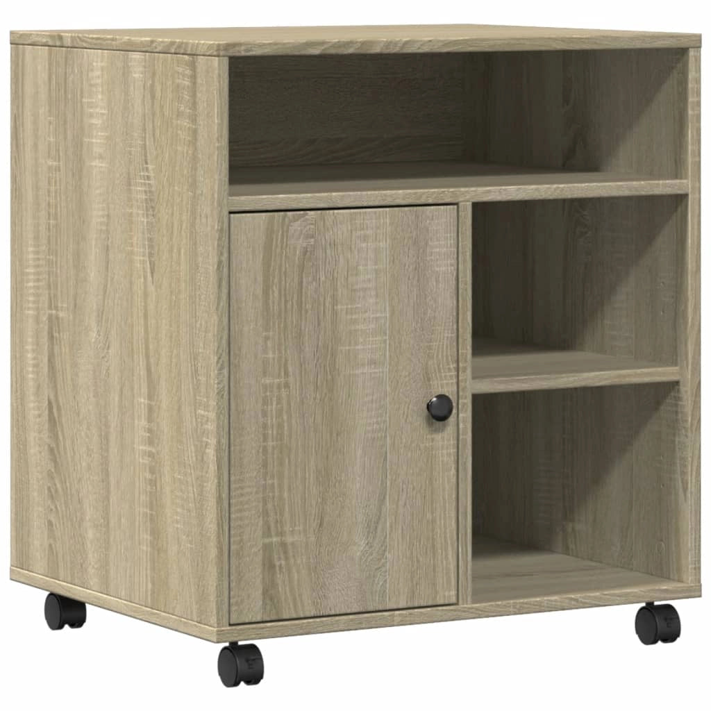 Supporto per stampante scrivania/mobile per ufficio con ruote rovere Sonoma 60 x 50 x 67 cm marrone 02_0044774