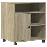Supporto per stampante scrivania/mobile per ufficio con ruote rovere Sonoma 60 x 50 x 67 cm marrone 02_0044774