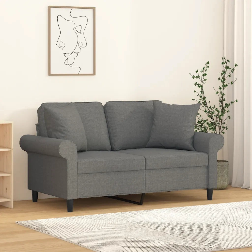 Cuscini Decorativi 2 pz Grigio Scuro 40x40 cm in Tessuto CFW1745502