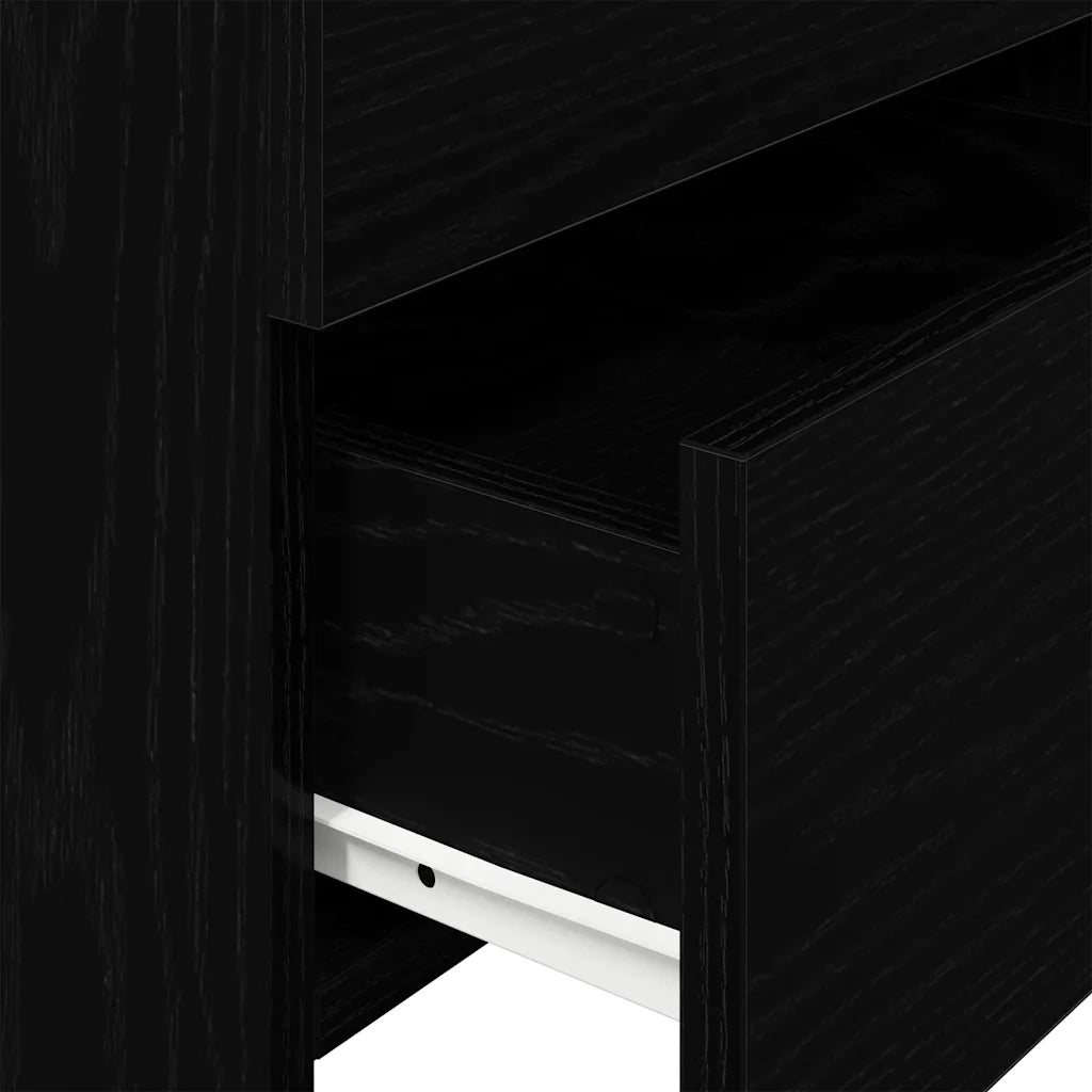 Comodini 2 pz con 2 cassetti neri 40x36,5x62 cm