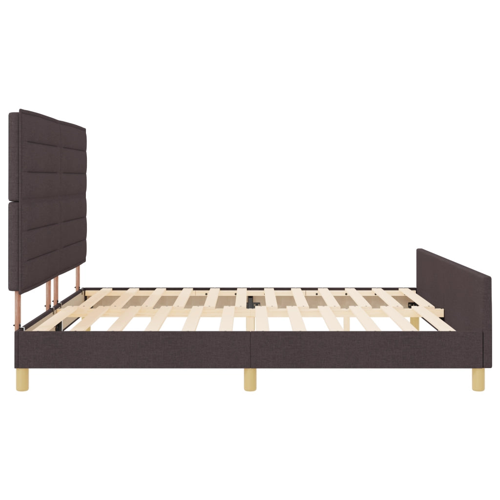 Letto  Marrone Scuro 200x200 cm in Tessuto
