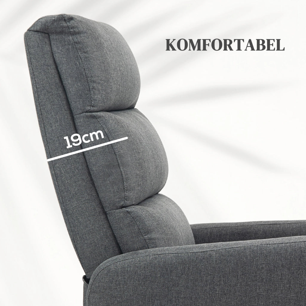 Poltrona Relax Elettrica con Alzapersona ¨C zephmum ¨C Grigio, Tessuto, Telecomando