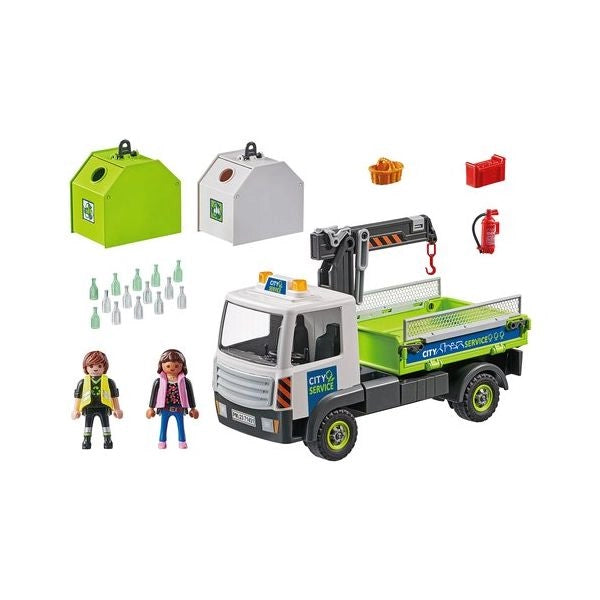 Costruzioni playmobil 71431 city action camion trasporto contenitori r