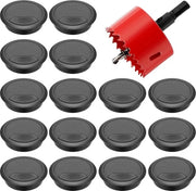 16 pezzi di cavo passante per tavolo - 1 foro perforatore - 60 mm - nero - cavo passante per tavolo - cassetto per cavi