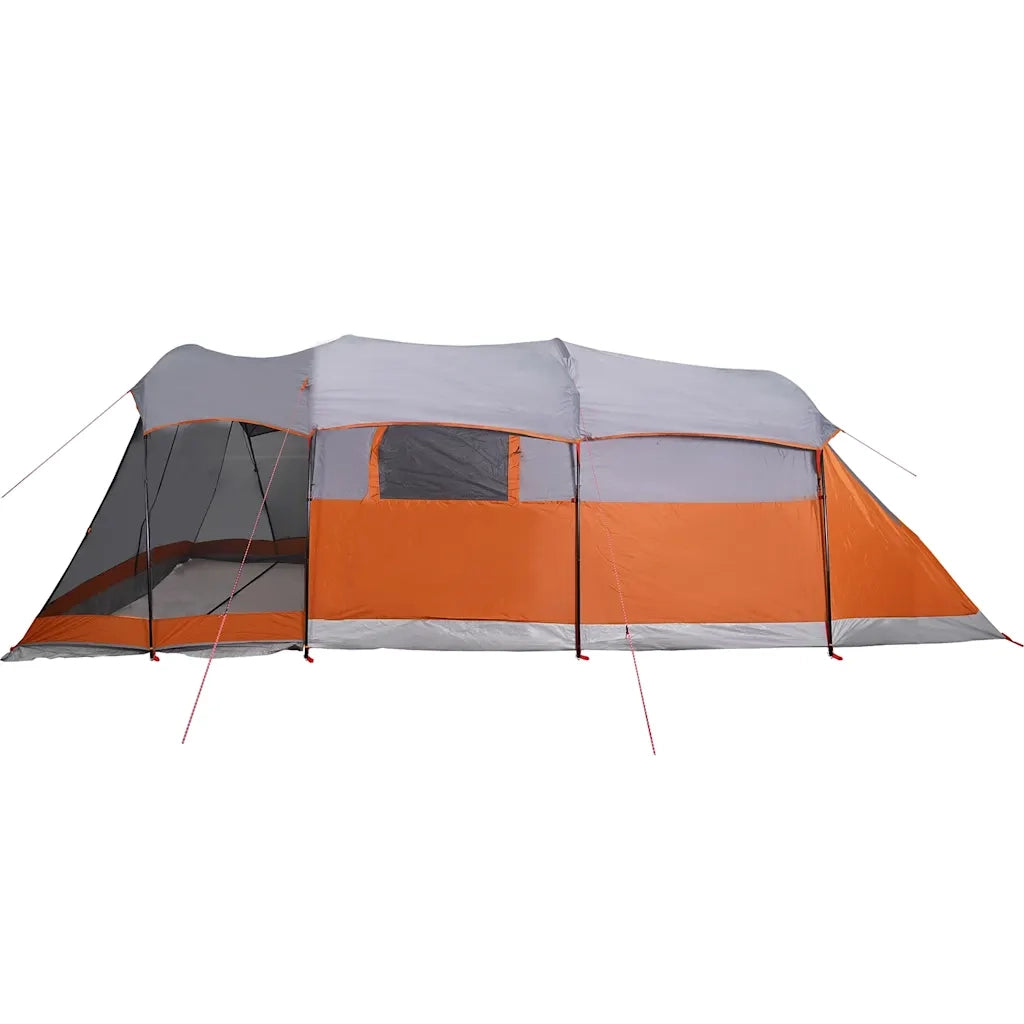 Tenda Familiare a Tunnel 8Persone Grigia Arancione Impermeabile 94787