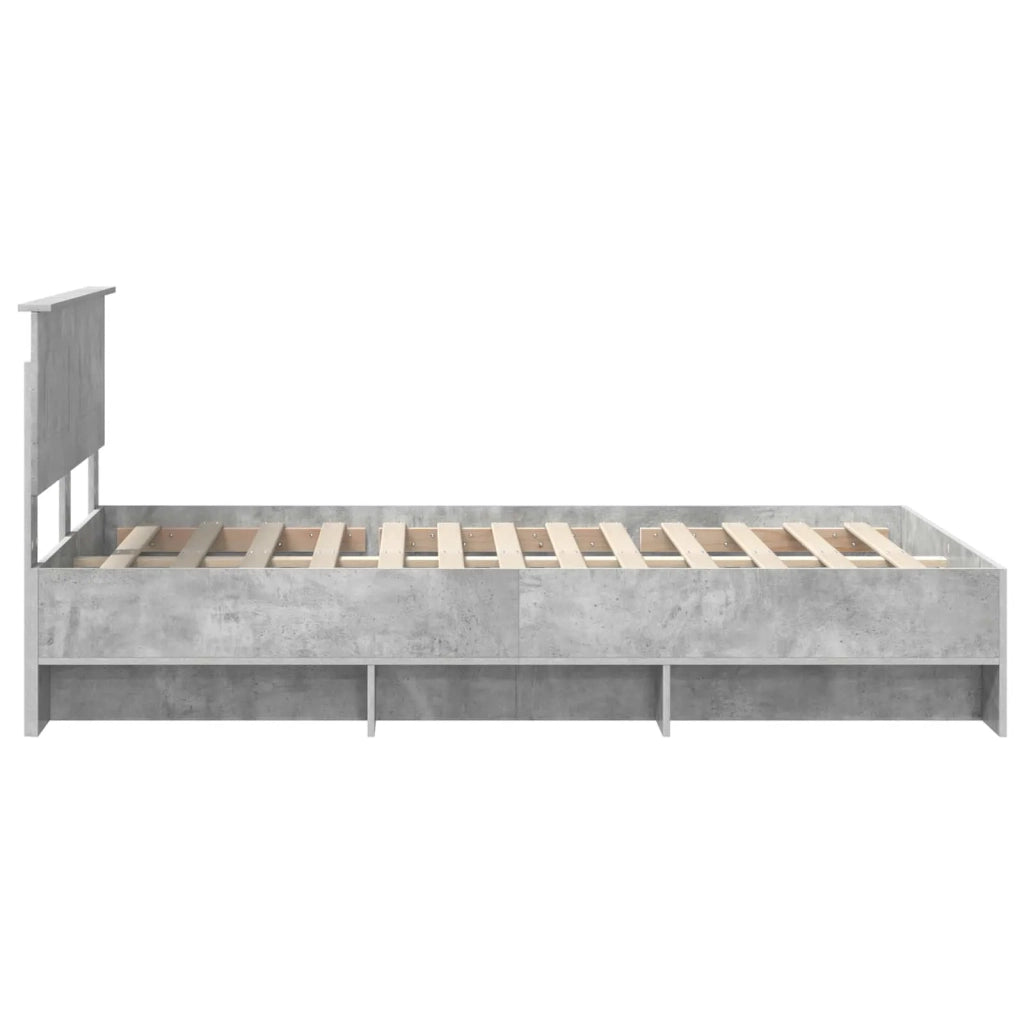 Struttura del letto con testiera Grigio cemento 137 x 203 cm 3408861