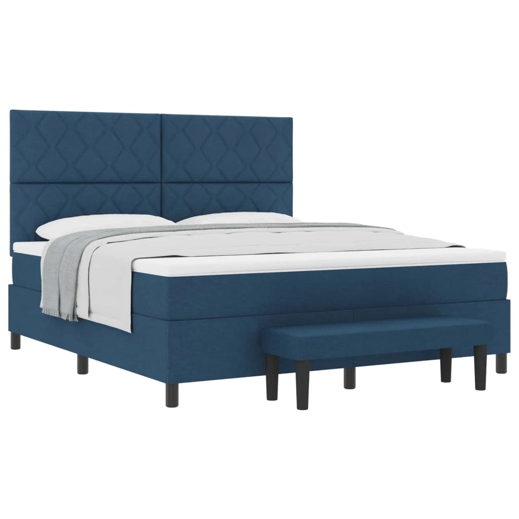 Letto a molle con testiera Blu 180 x 200 cm Tessuto 3344169