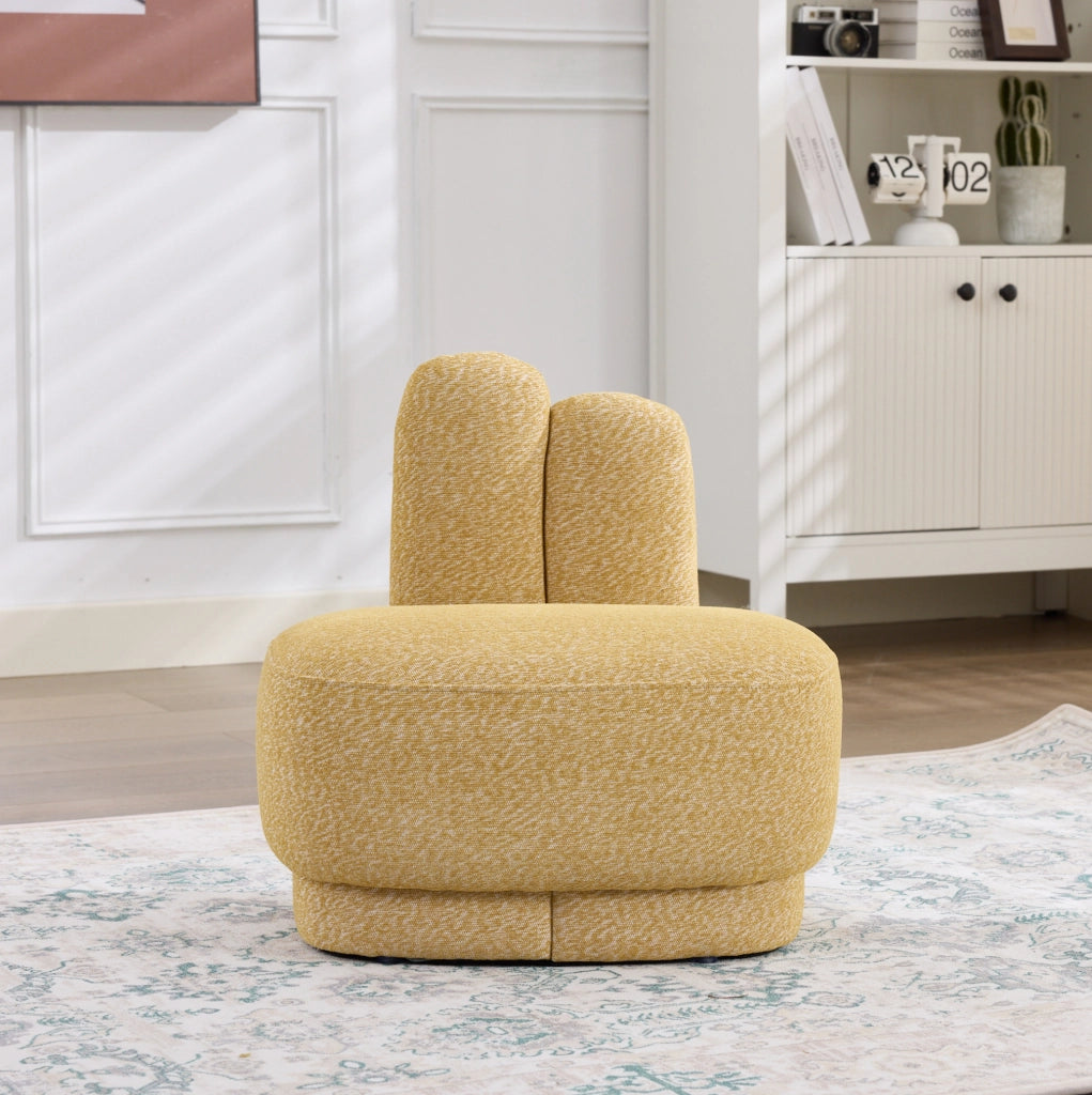 Pouf coniglietto giallo imbottito in tessuto, 56×43,5×57 cm