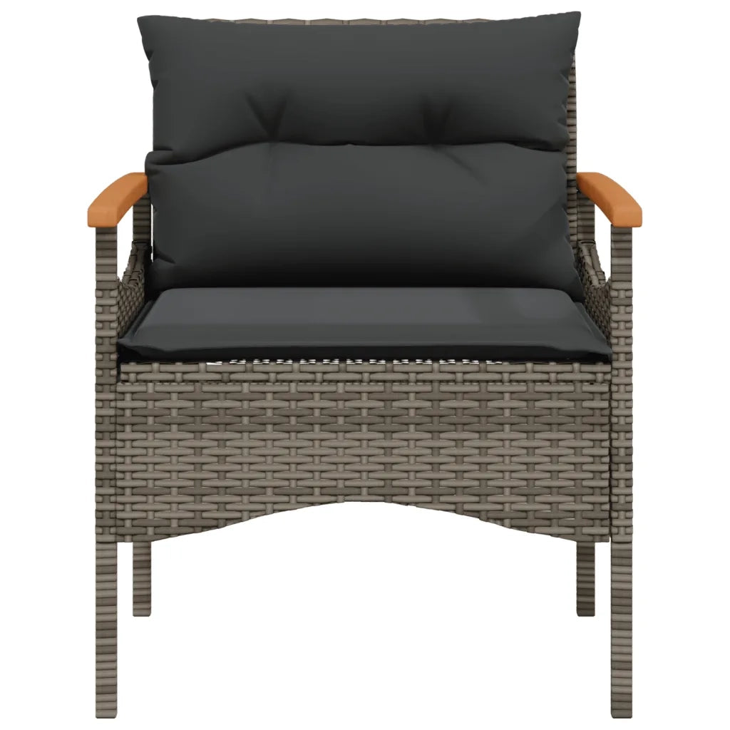 Set Divani da Giardino 3 pz con Cuscini Grigio in Polyrattan 368405