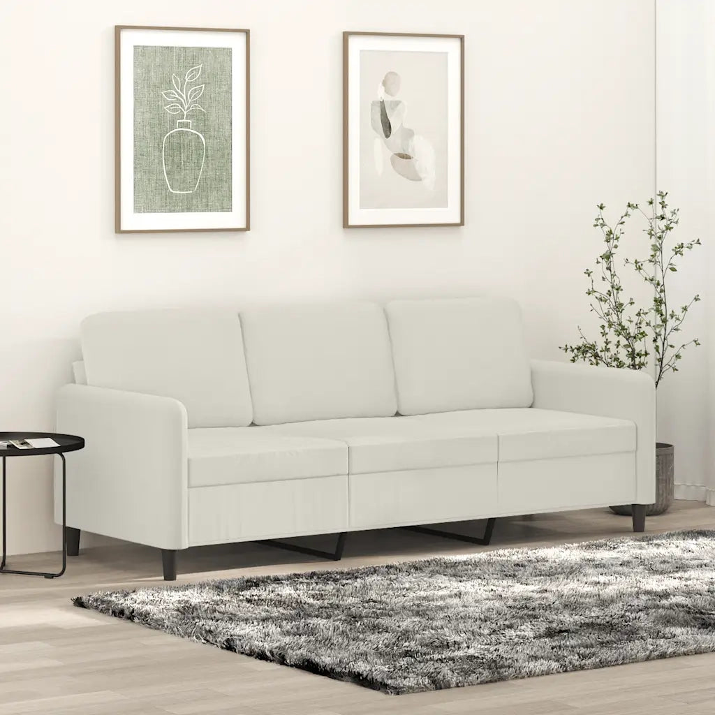 Divano a 3 Posti Crema 180 cm in Vellutocod mxl 85405