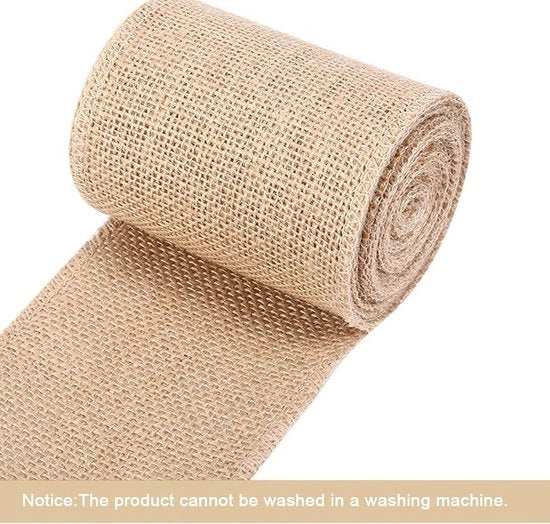 Operatore per Tavolo in Juta Naturale con Bordo a Spine - Tela di Juta per Lint di Juta - Stoffa per Artigianato Vintage (10cm*5m)