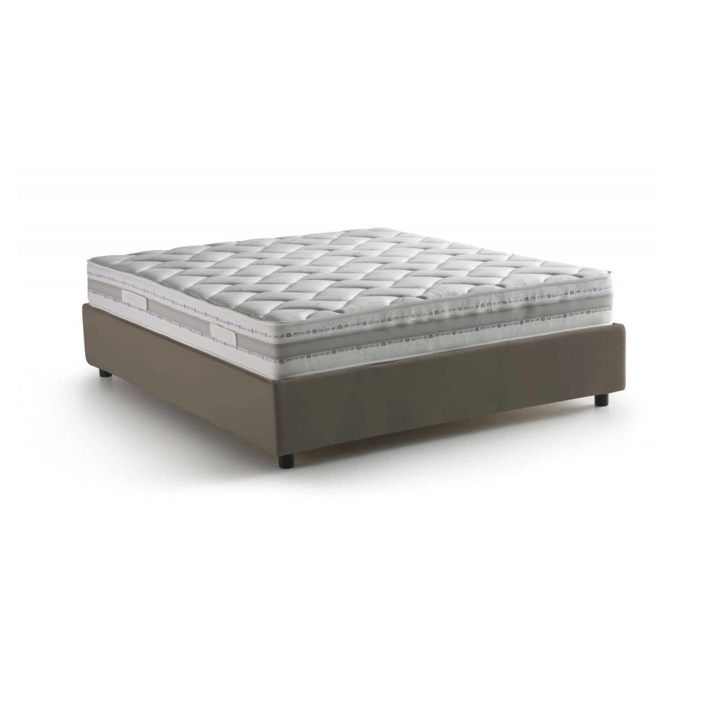 Letto Matrimoniale Archer, Letto Matrimoniale Materasso Incluso Made in Italy, Grigio