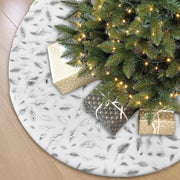 Elegante Pluche Kerstboomrok da 91 cm con Embossing a Foli d'Argento per Decorazione Festiva e Calore