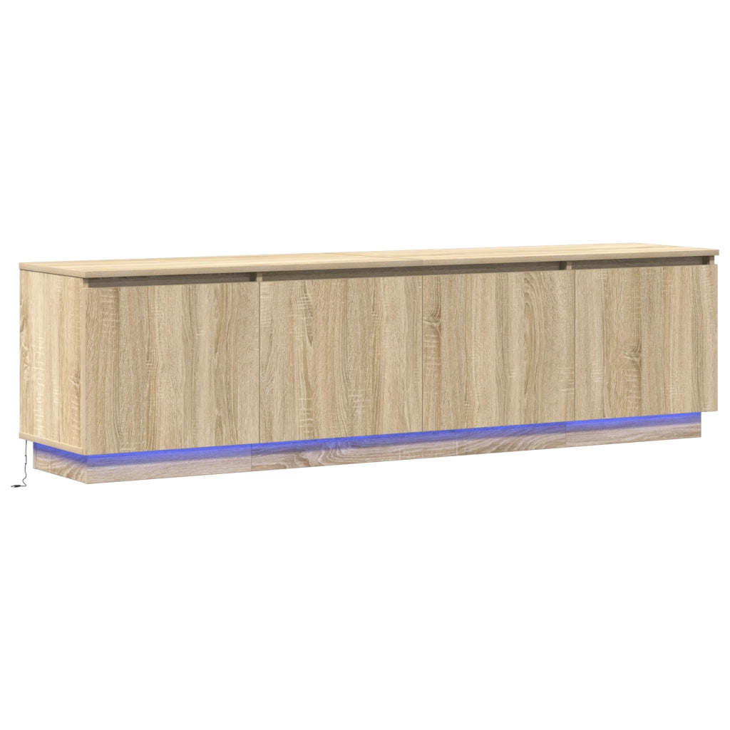 Mobile TV  con LED Rovere Sonoma 180x38x49 cm Legno ingegnerizzato