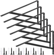 Set di Sostegni in Metallo per Pannelli - 40 cm Angolo - Fissaggio alla Parete - Ideali per Pannelli di Parete - Pacchetto da 6