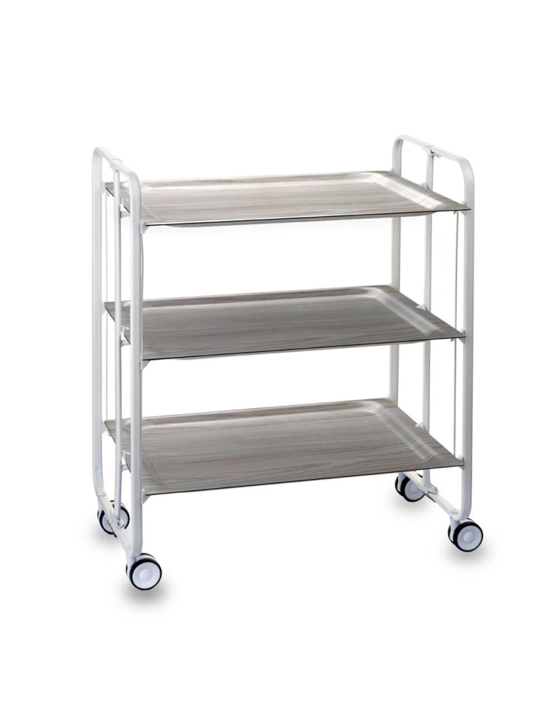 Carrello da cucina pieghevole bianco con ruote BAUHAUS 3 ripiani
