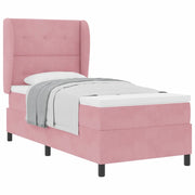 Letto singolo | Letto per adulti | Letto a molle con materasso Rosa 200 x 80 cm Velluto