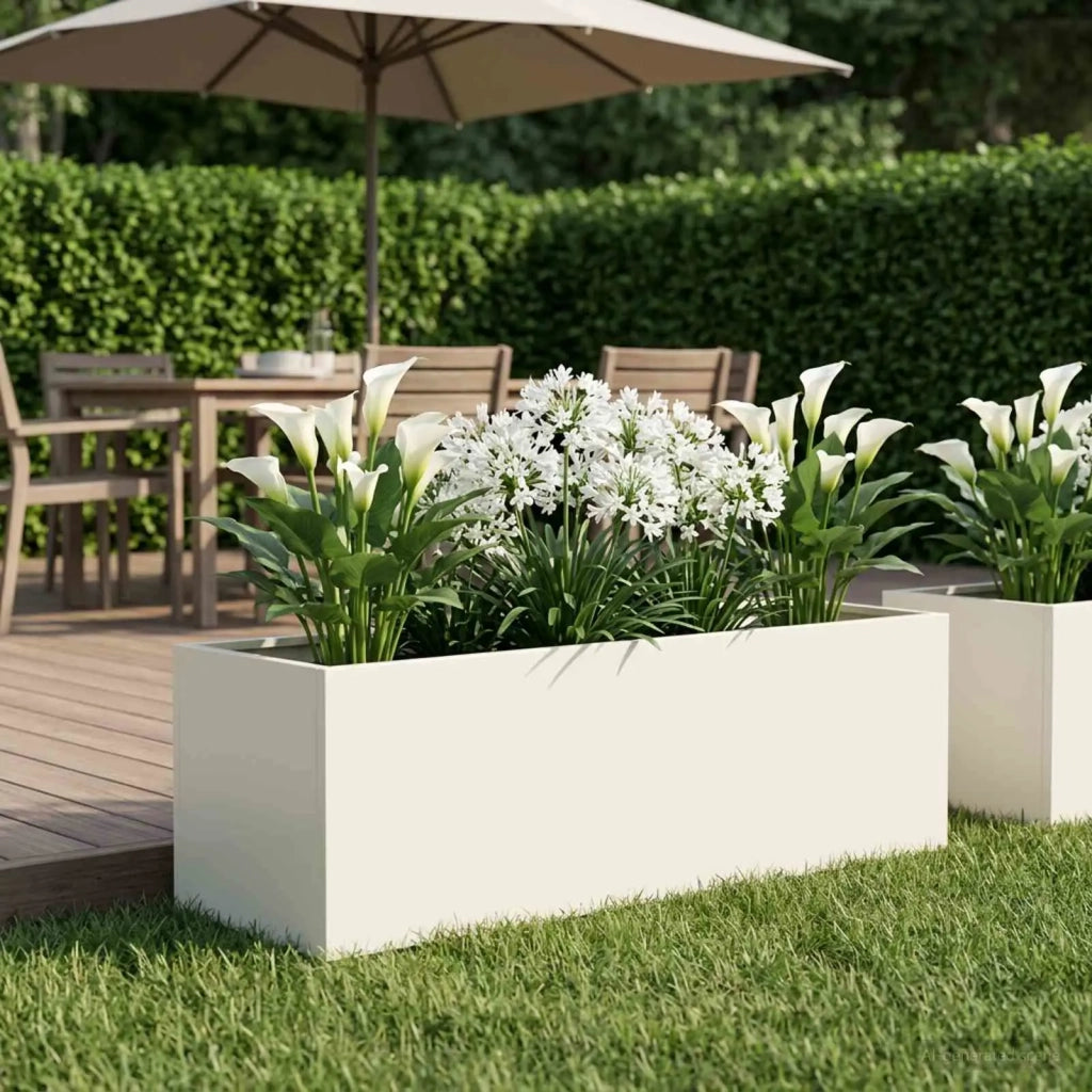 Vaso da giardino Bianco 80 x 30 x 30 cm 8005206