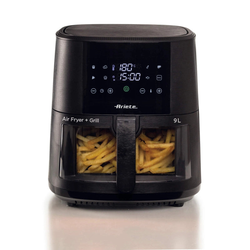 Friggitrice ad aria 9L 1500W - 8 programmi - Cestello trasparente - Nero
