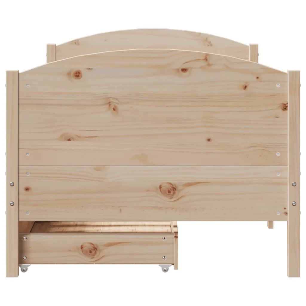Letto senza Materasso 75x190 cm in Legno Massello Pino