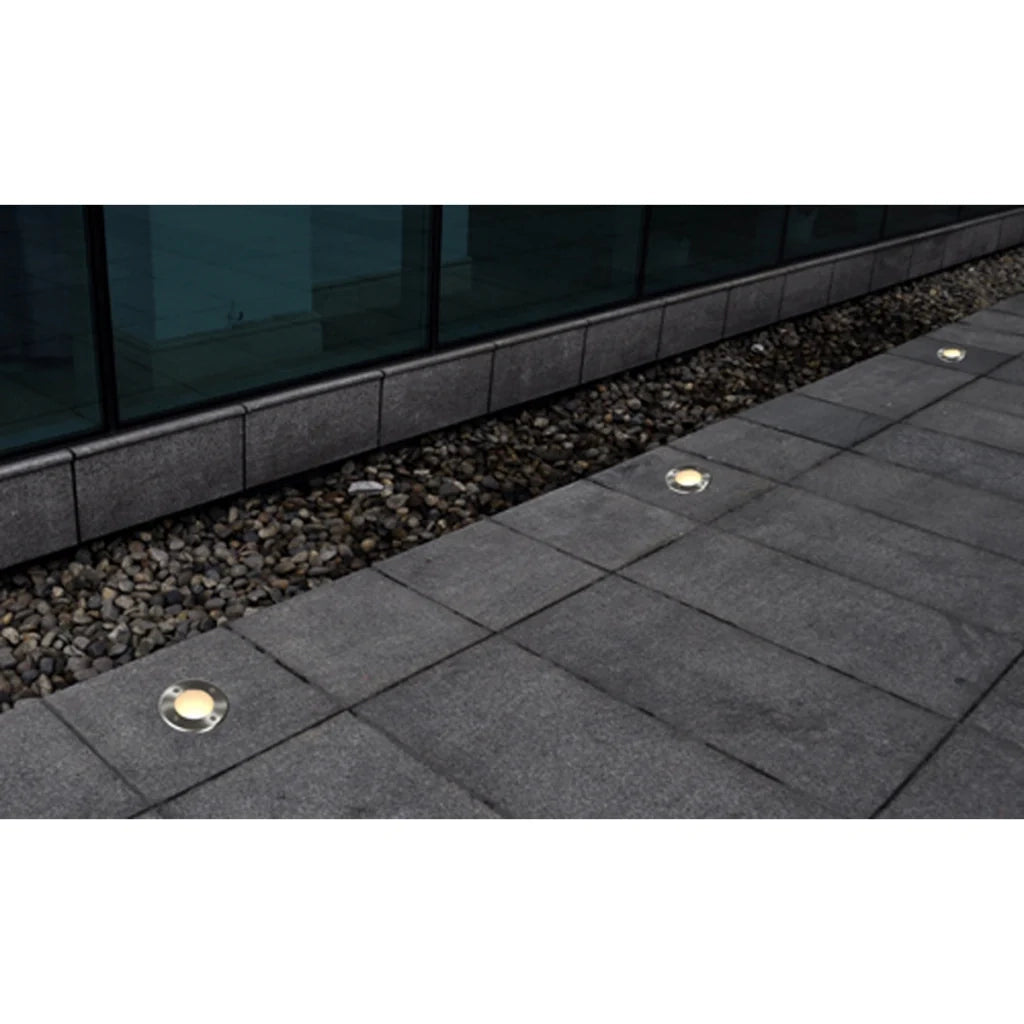 Set di 3 faretti da incasso rotondi per esterni illuminazione decorativa acciaio inox 2402035
