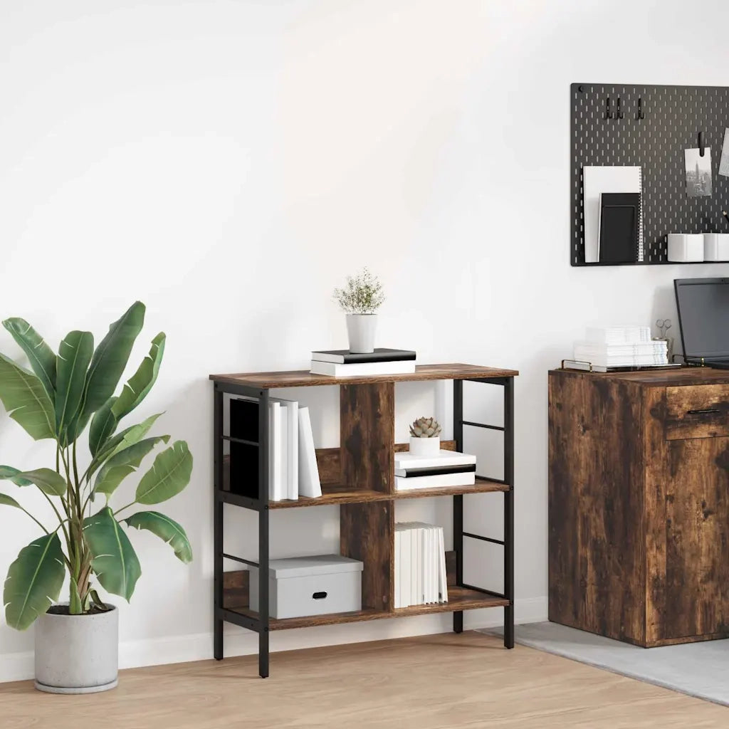 Libreria-Scaffale per Libri-Mobile di Stoccaggio Rovere fum¨¦ 82 x 32 x 79 cm Legno multistrato