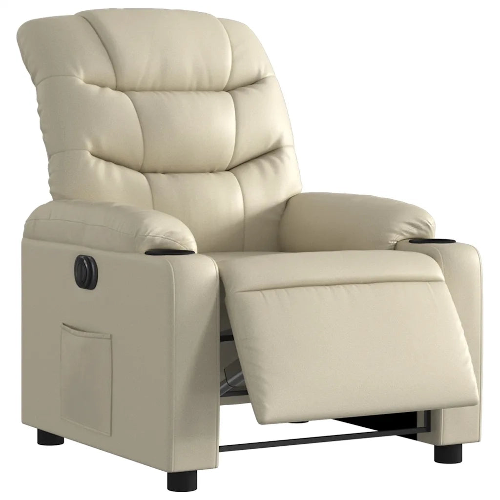 Divano Sedia-Poltrona Reclinabile Elettrica Crema in Similpelle 892830