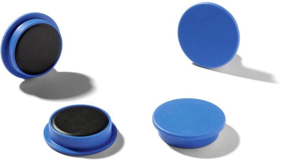 Magnetismo duraturo (32 mm, 720p) 4 pezzi blu, per calendari, frigoriferi, ecc., 470306