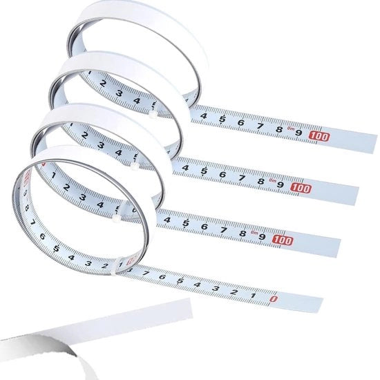 Set di Misurazione a Secco a 4 pezzi - Acciaio di Carbonio - Misurazione Precisa - 1m a 2m - Flessibile e Resistente ai Solletici - Misuratore a Trefola