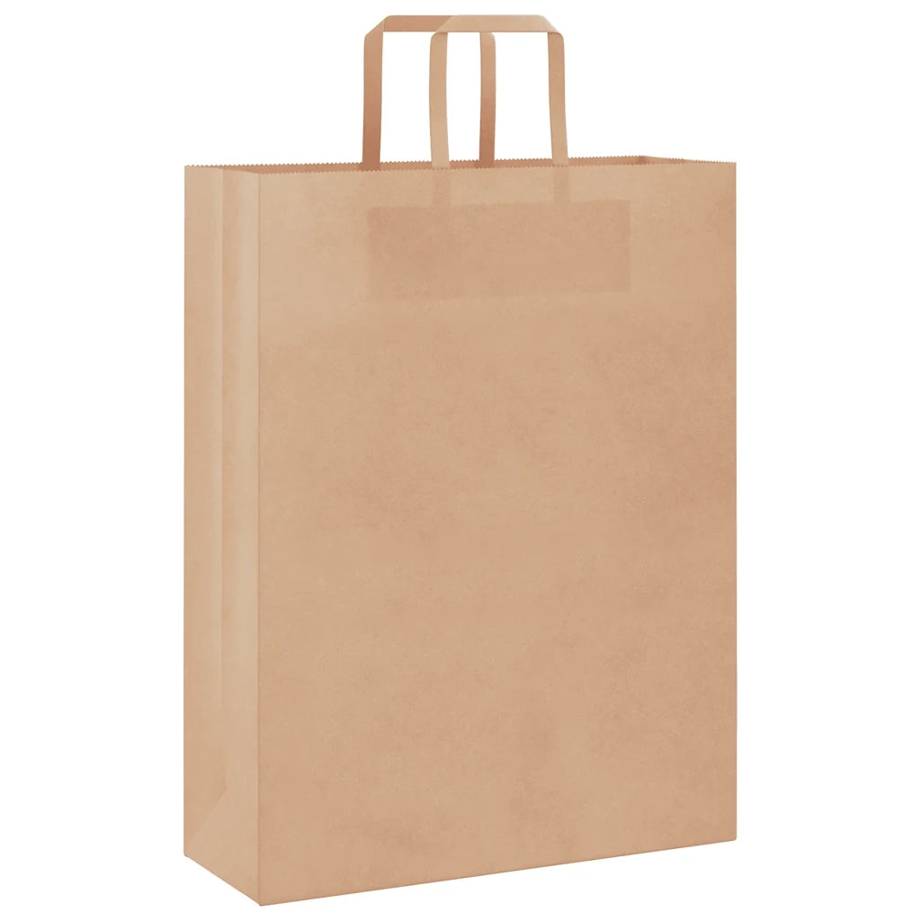 Sacchetti di Carta 250 pz con Manici Marrone 32x12x42 cm
